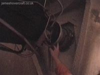 Drive shaft leading to the gearbox, on the starboard rear pylon